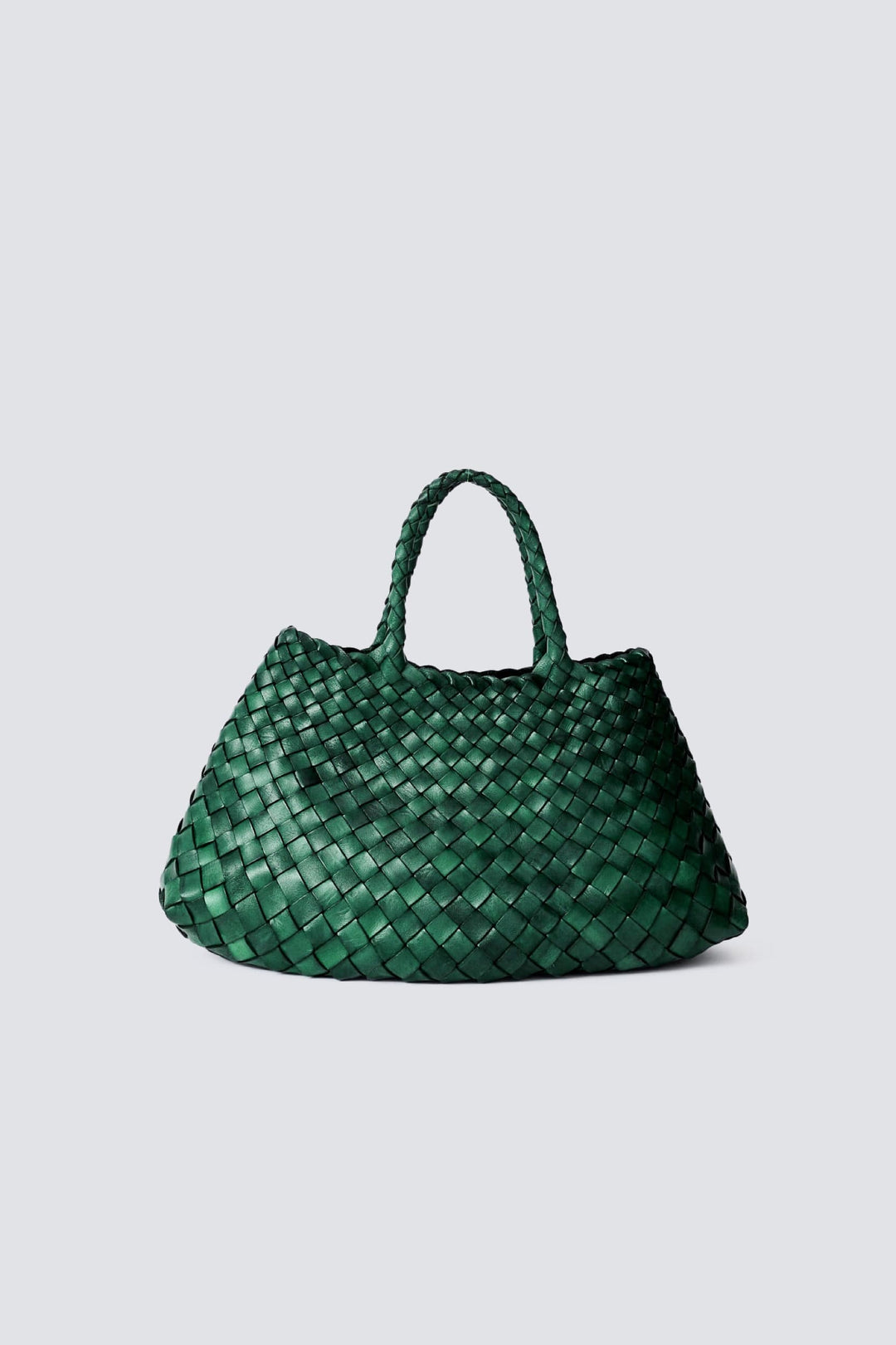 Dragon Diffusion woven leather bag handmade - Santa Croce Small Forest Green