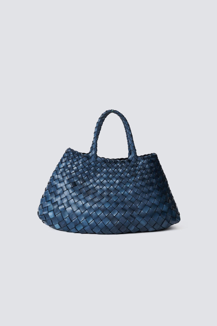 Dragon Diffusion woven leather bag handmade - Santa Croce Small Marine