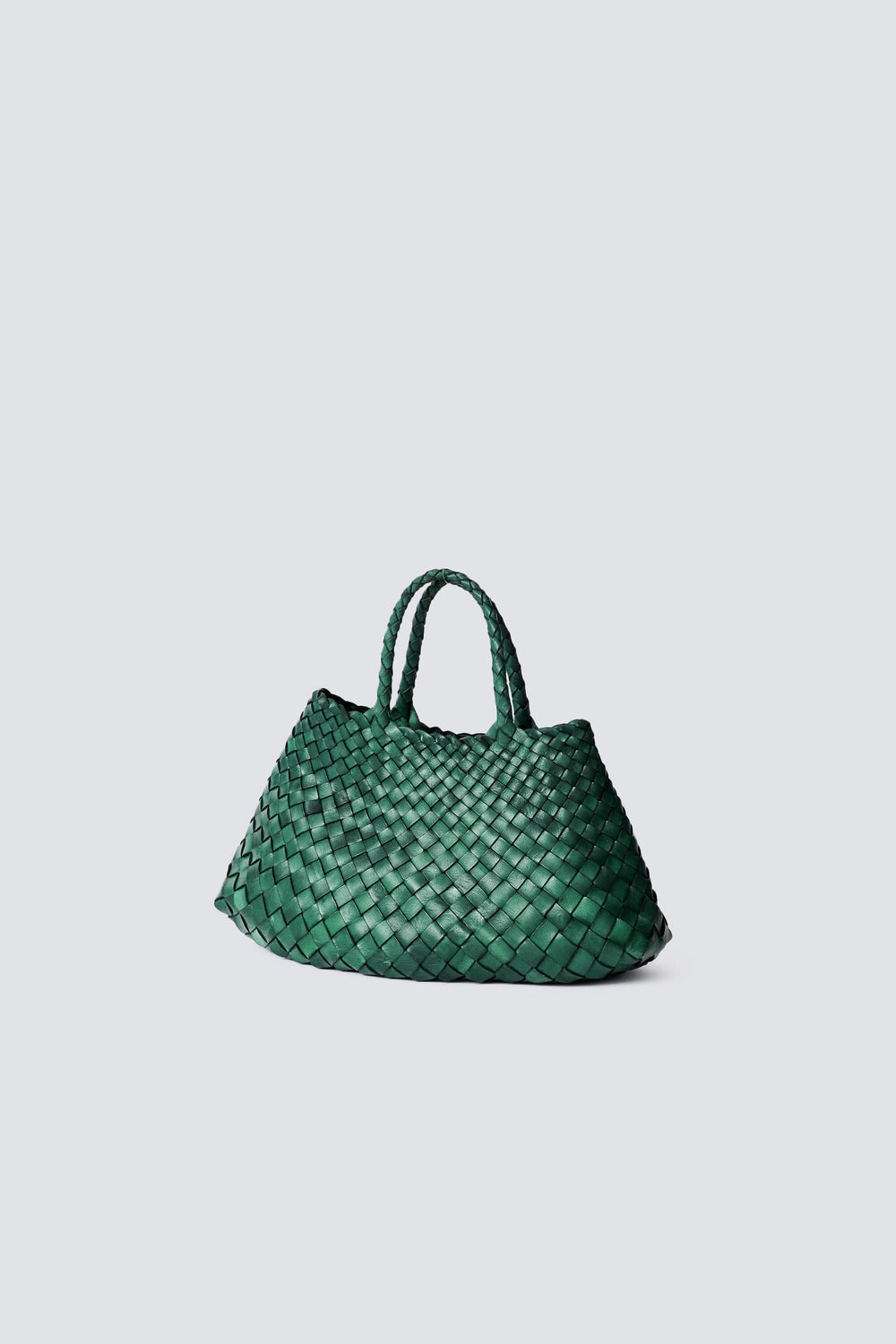 Dragon Diffusion woven leather bag handmade - Santa Croce Small Forest Green
