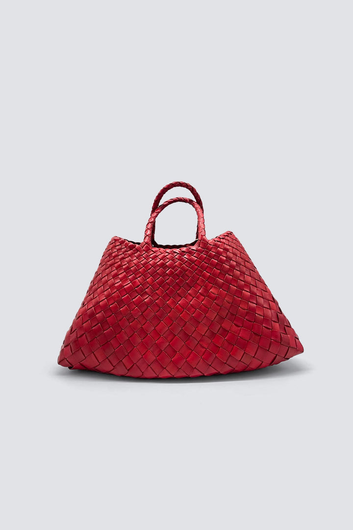 Dragon Diffusion - Woven Leather Bag Handmade - Santa Croce Small Red