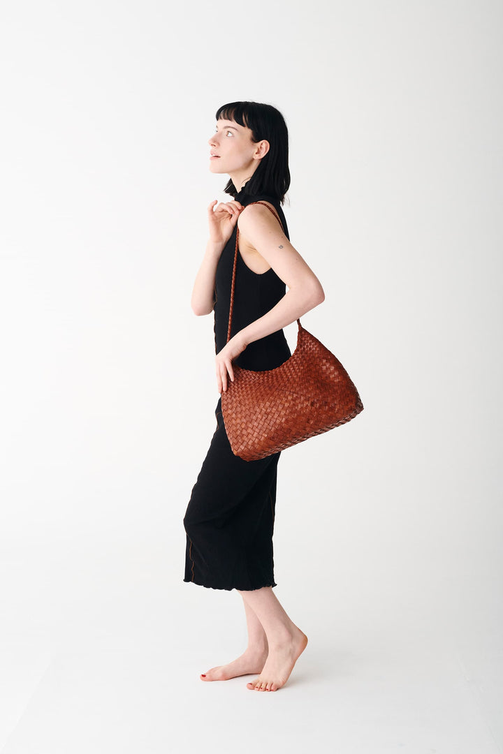 Dragon Diffusion woven leather bag handmade - Santa Rosa Tan