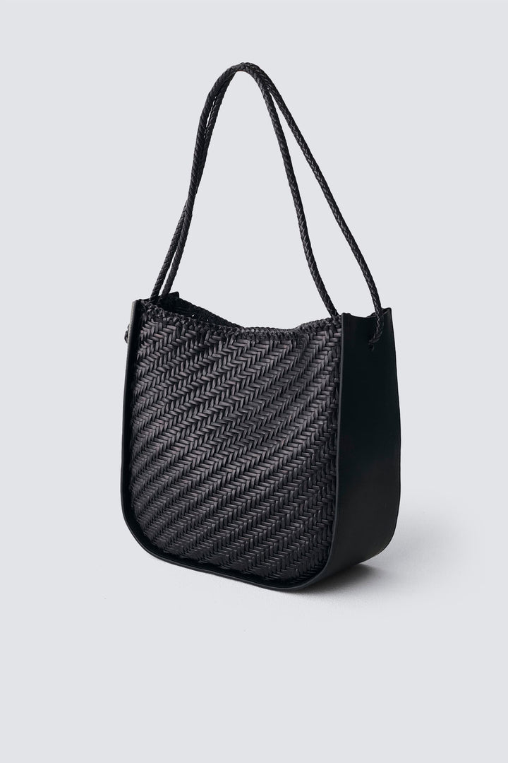 Dragon Diffusion woven leather bag handmade - Wanaka Black