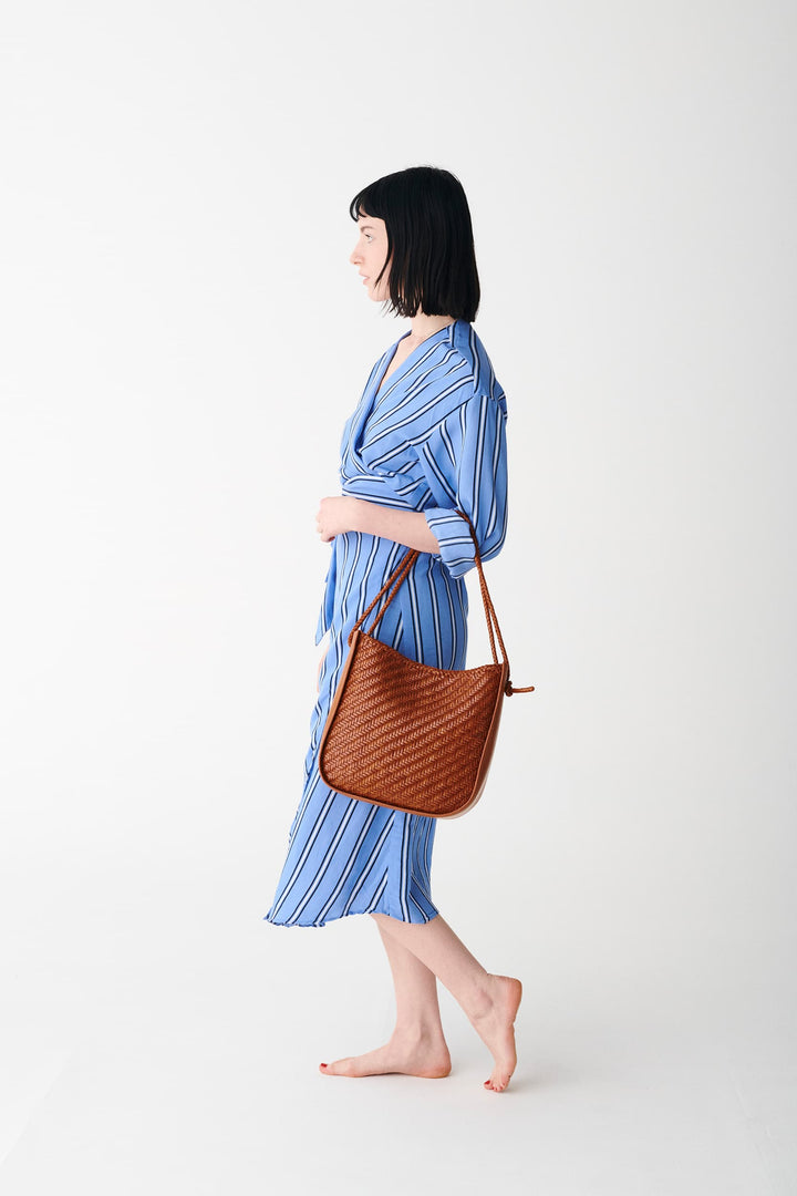 Dragon Diffusion woven leather bag handmade - Wanaka Tan