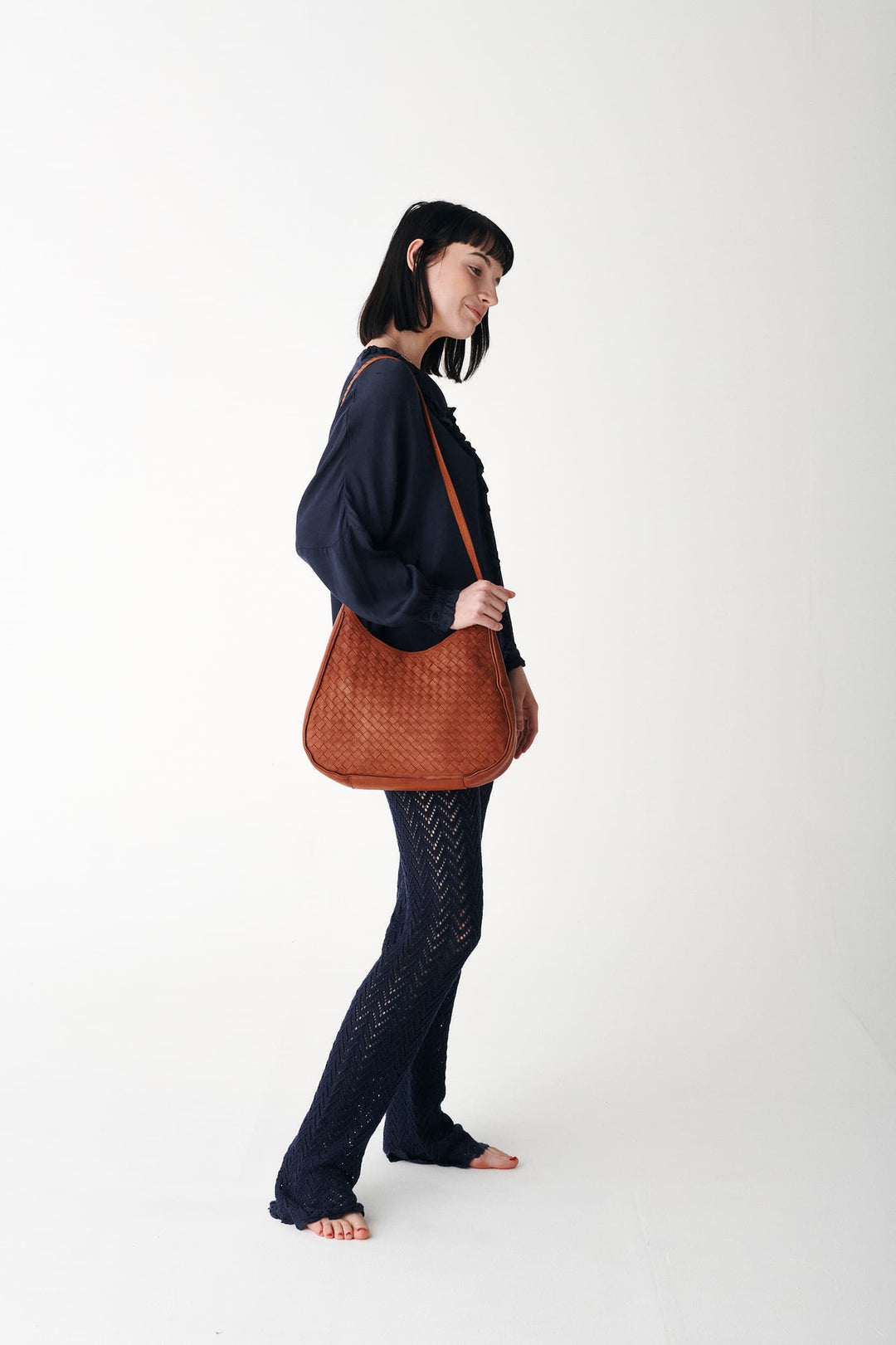 Dragon Diffusion woven leather bag handmade - Zak Hobo Tan